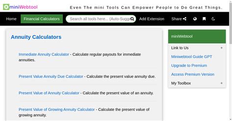 free annuity calculator tool.